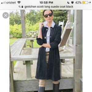 Gretchen Scott Long Suede Bonnie Jacket Bl Medium